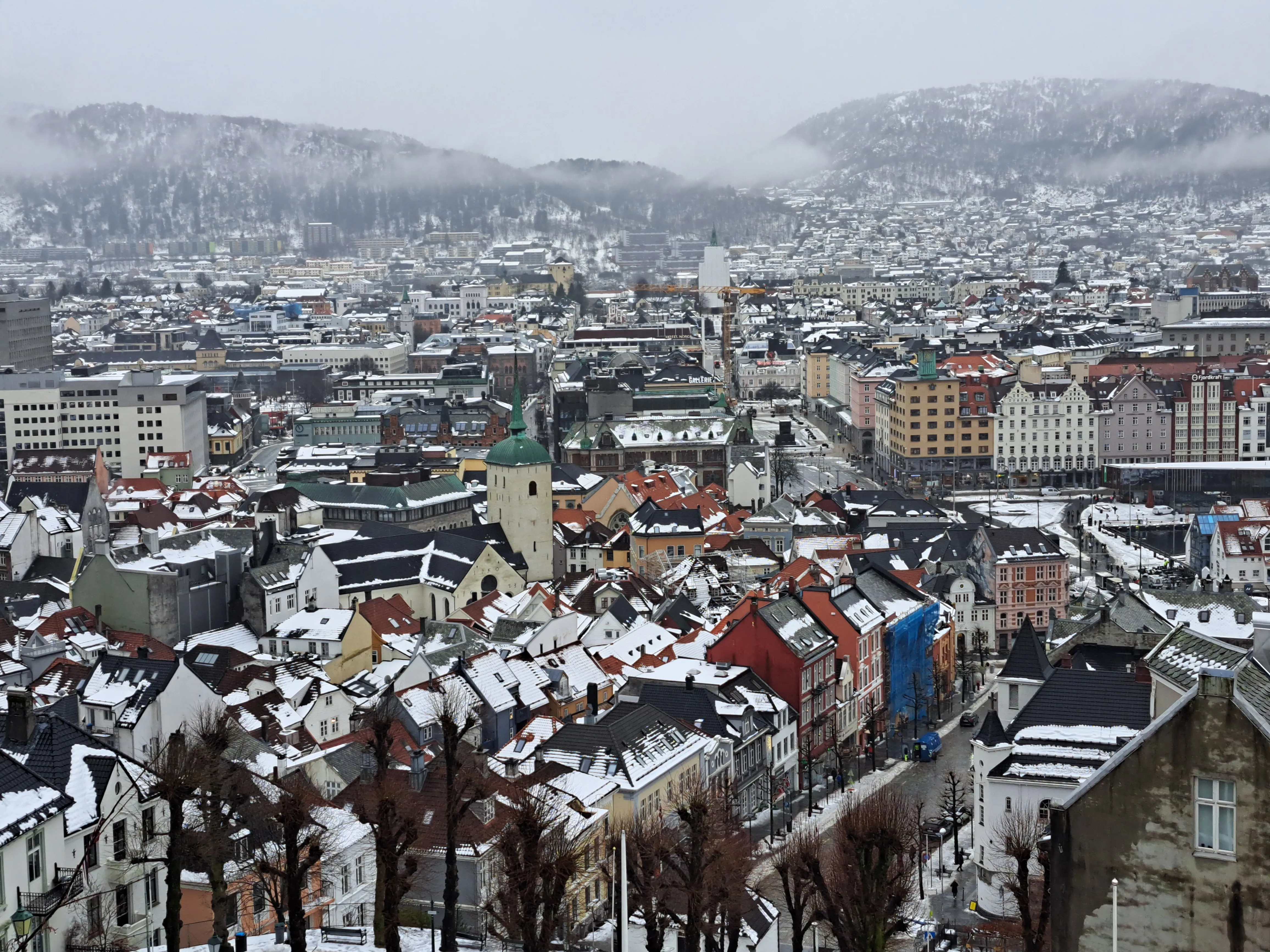 Pohľad na Bergen z hory Fløyen